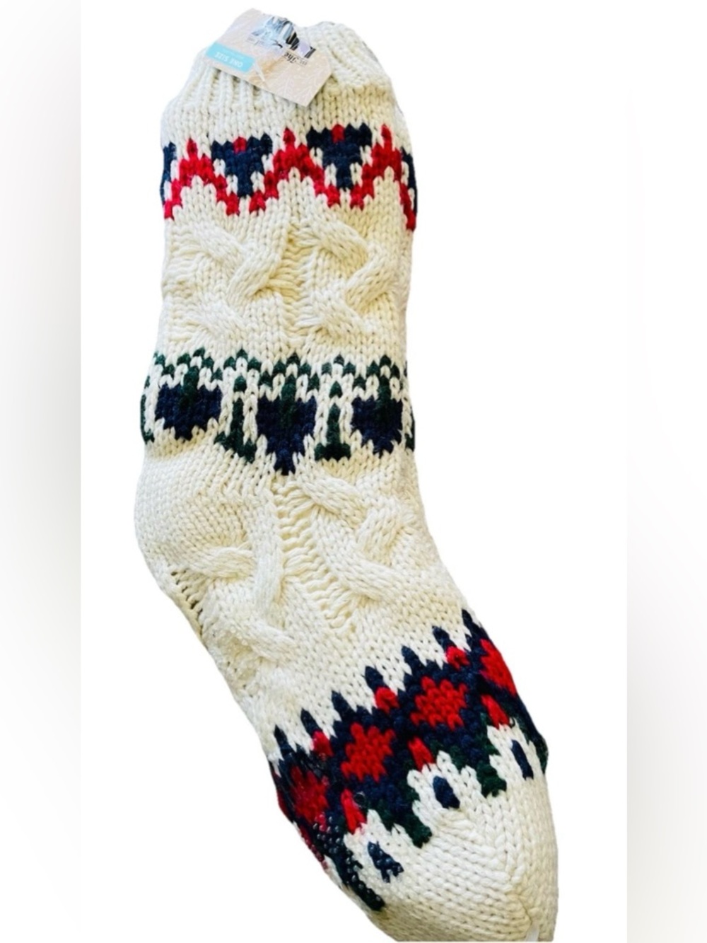 Muk Luks Womens Cabin  chunky cable  Socks Multi O/S new with tags comfort